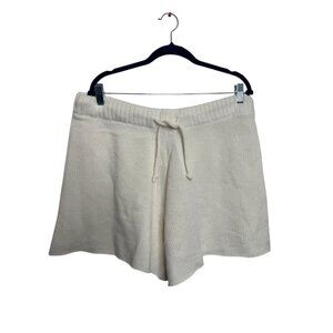 NWT WeWoreWhat Sweater Shorts XL Cozy Chunky Knit Pull-On Ivory Lounge Style